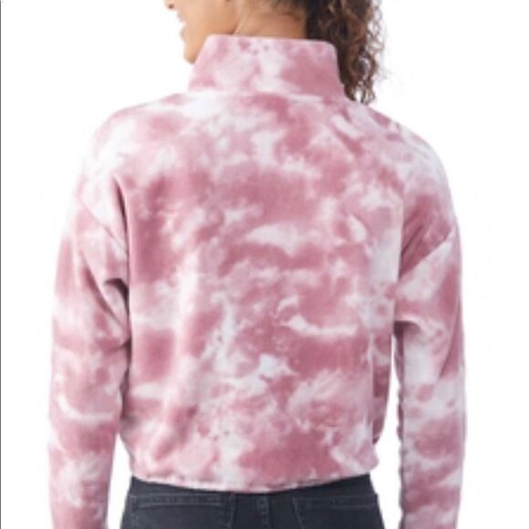 PINK Rose sweatshirt pink and white size L juniors Barbie core - Picture 3 of 9